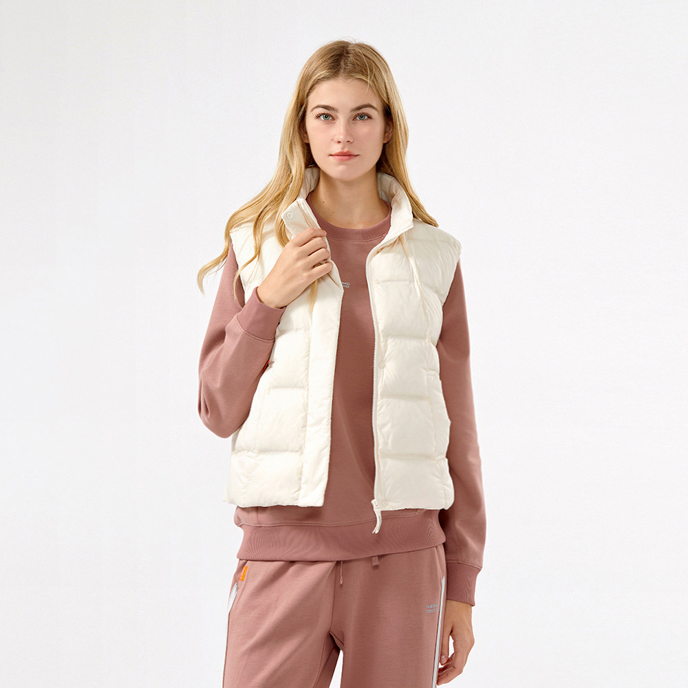 Hang Ten- 無縫石墨烯蓄熱羽絨背心-女(珍珠白)