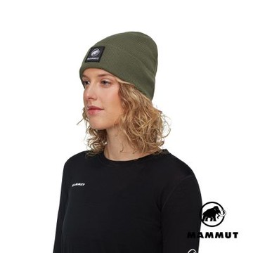 【Mammut長毛象】Fedoz Beanie 保暖針織反折豆豆帽 深沼澤綠 #1191-01092