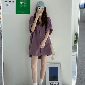 胖mm2-300斤襯衫裙薄款襯衣外套女夏季韓版寬松oversized百搭上衣