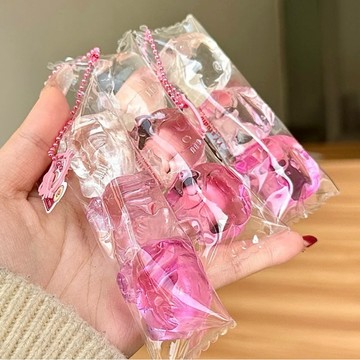 硅膠捏捏·透明粉kt三連