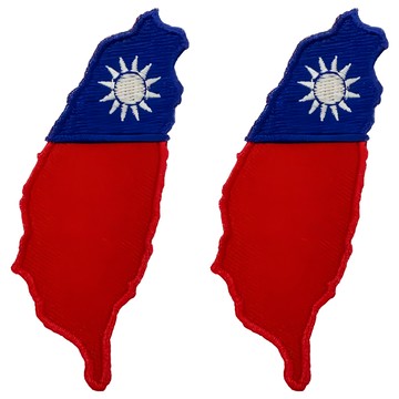 A-ONE 匯旺 台灣地形 國旗刺繡布貼 8x5cm  NO.461