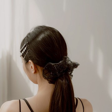 金蔥雙層網紗大腸髮圈 三色售