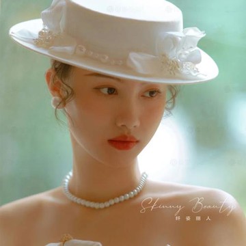 優雅花朵新娘婚紗拍照影樓禮帽