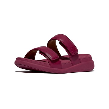 F-MODE GO可調式厚底雙帶涼鞋-紅寶石色