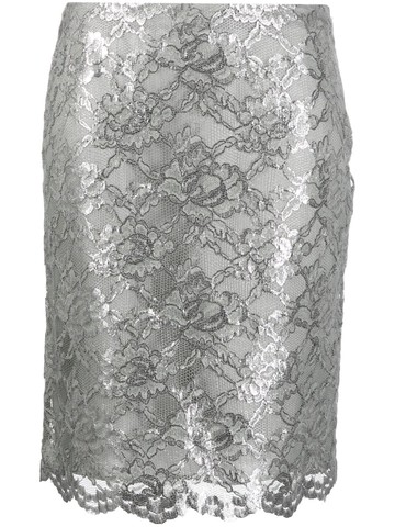 ASPESI - floral-lace pencil miniskirt - women - Polyamide/Viscose/Polyurethane/Viscose - 38 - Grey