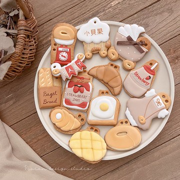 貝果 麵包 收涎糖霜餅乾 12+1片組