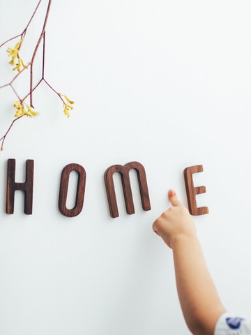 半宅日式黑胡桃木英文字母飾品創意門牌民宿門飾極簡墻壁裝飾擺件