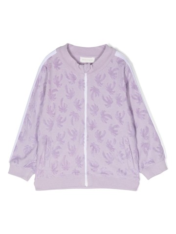 Palm Angels Kids - Palms side-stripe track jacket - kids - Cotton/Polyester - 3-6 - Purple