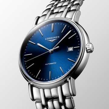 LONGINES 浪琴 Presence 經典機械錶 年終送禮-藍x銀/38.5mm L4.921.4.92.6
