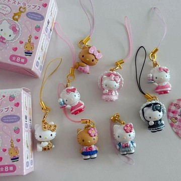 ✨臺灣出貨✨日本NIC豹紋高校女僕黑皮Kitty手機鏈復古可愛洛麗塔ccd相機裝飾