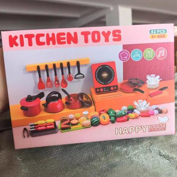 彩盒廚房益智玩具套裝男女孩過家家仿真廚具電磁爐煮飯炒菜切切樂