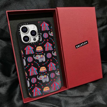 【C家】藝術家聯名明星同款鏡面馬戲團小象磁吸MagSafe適用蘋果17promax防摔15手機殼新款iPhone17/16Pro/Max