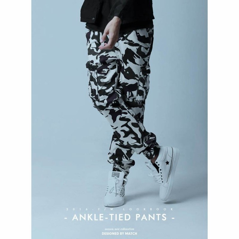 メンズ カモフラ スウェットジョガーパンツ 迷彩 ストレッチパンツ 青