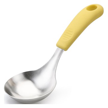 NONEW 304不鏽鋼迷你湯勺  1個  22 x 8 x 2.5cm  黃色