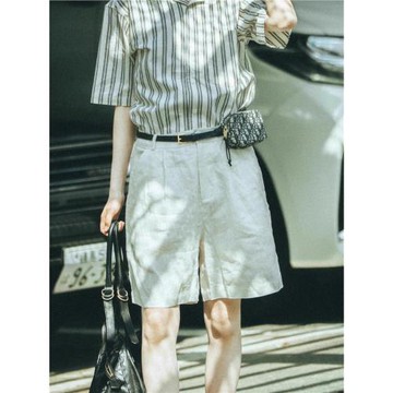 UTIMUS純亞麻短褲100%亞麻210G休閑褲老錢風夏季透氣高級松弛感