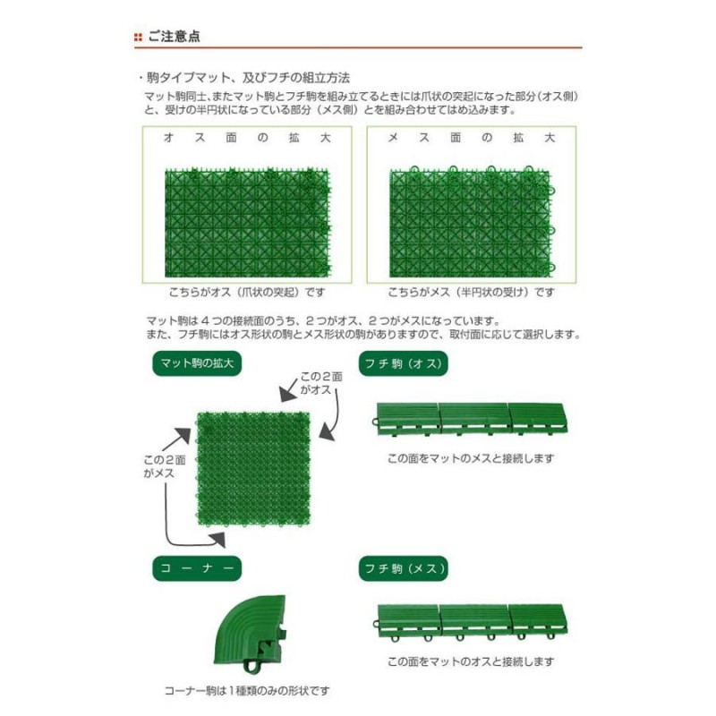 人工芝 ジョイント 若草ユニット 本体 30×30cm 60枚セット グリーン EV