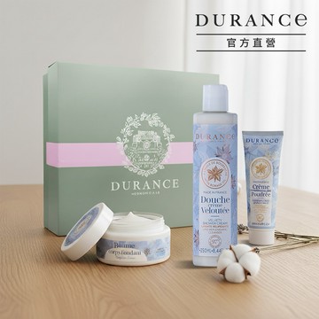 【DURANCE朵昂思】琉璃苣香氛沐浴潤膚禮盒組(沐浴露+潤膚霜+護手霜+禮盒)
