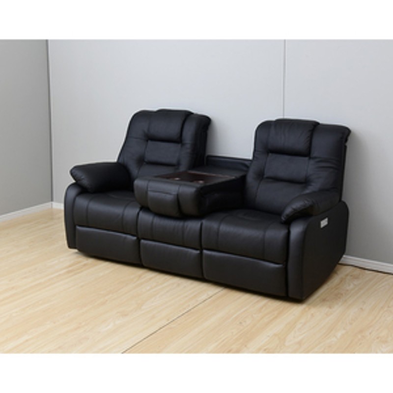 山善｜YES-187L｜座面本革｜電動リクライニングソファ