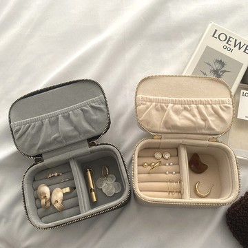 新款 韓風桌面包包整理盒小巧珠寶首飾收納盒便攜旅行耳盒禮物