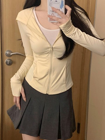 冰絲防曬衣女款夏季上衣修身緊身瑜伽服薄款外套開衫新款女孩