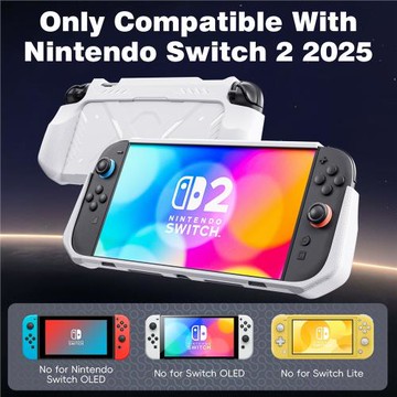 適用于SWITCH2游戲機保護殼NS2游戲機機甲風保護套TPU軟底PC面蓋