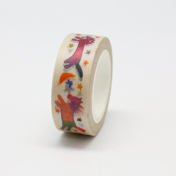 【彩色奔馳小馬膠帶一入 (白底小馬) 】 三明治工X樂山教養院