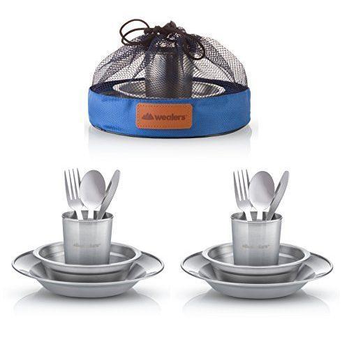 Wealers Unique Complete Messware Kit Polished Stainless Steel Dishes S