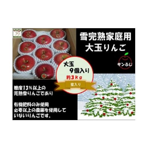 ふるさと納税 青森県 弘前市 11〜12月発送 訳あり 雪完熟 家庭用大玉サンふじ 9個入り 