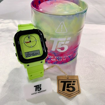 (10色可選)(Little bee小蜜蜂精品)美國潮牌 T5 雙顯示功能(電子/指針) 石英橡膠錶