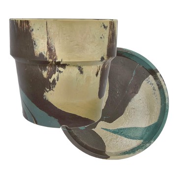 POSHLIVING-PLUS the URBAN Plants Pot  16.5 x 15cm  綠色迷彩  1個