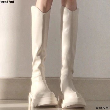 超實惠一 長筒靴 靴子 高筒靴巨好看!長靴女新款厚底粗腿顯瘦英倫風長筒女靴騎士靴