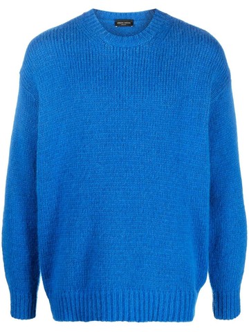 Roberto Collina - crew-neck rib-trimmed jumper - men - Wool/Alpaca Wool/Nylon - 50 - Blue