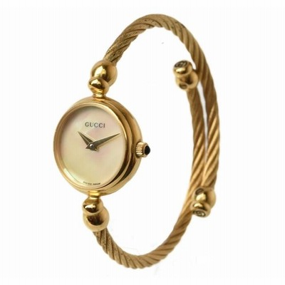 GUCCI グッチ バングル ウォッチ ゴールド文字盤 ジャンク品 グッチ 時計/バングルウォッチ レディース GUCCI 2700.2L 腕時計