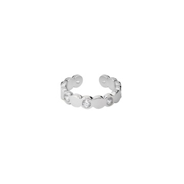 Bangle Up | Lumi Ring 法國琺瑯圓點C型戒指 (璀璨鋯石)