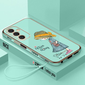 貓咪女孩適用于三星a55手機殼電鍍新款GalaxyA55保護套Samsung超薄可愛女款5G全包軟外殼HUAWEI超薄防摔