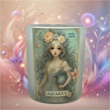 水瓶座 星座香氛燭杯 韓系精油調香 展現獨特性格的質感星座燭杯