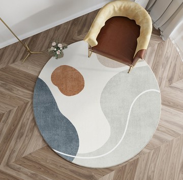 100cm 圓墊 地墊 地毯 圓毯 現代輕奢圓形地毯 客廳沙發房間ins梳妝椅腳墊臥室床邊毯吊籃圓毯