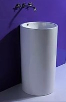 【麗室衛浴】洗臉盆 Q-138 落地立柱圓柱型 無龍頭孔 45*45*82CM