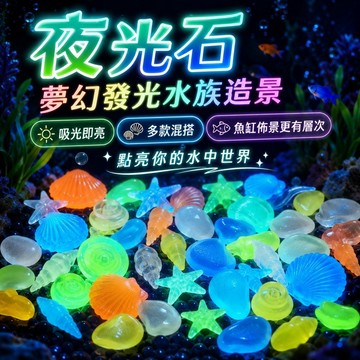 【現貨】魚缸夜光石 魚缸造景 發光石子 夜間發光 水族裝飾石 自動吸光發光 夢幻夜光效果 水族底砂裝飾石 提升造景美感