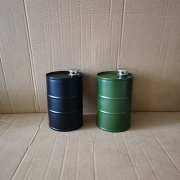750ml汽油桶酒壺304不銹鋼圓柱酒壺隨身便攜式戶外個性酒桶酒壺