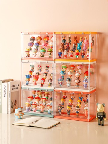 【薇埡推薦】盲盒收納展示架 泡泡瑪特手辦盒 popmart柜透明防塵