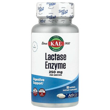KAL, 乳糖酶，250 毫克，60 粒軟凝膠（每粒軟凝膠 125 毫克）