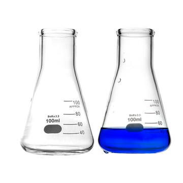 其它檢測/測量工具 【職人實驗】185-GCD100 錐形瓶 三角燒杯100ML 玻璃燒杯 實驗器材 錐形瓶瓶底燒杯 實驗室級加厚款