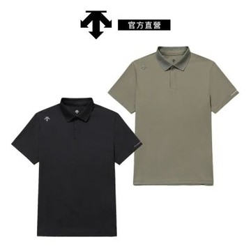 【DESCENTE】迪桑特 男士 透氣涼感暗扣短袖POLO衫(黑色/卡其色)