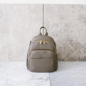 真皮休閒百搭後背包 22254 灰M