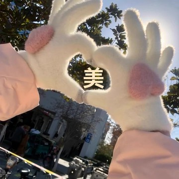 【台現貨】隔日達 冬季防寒保暖手套 觸控保暖手套女 觸屏手套 騎車防風手套  针织品拚色 成人儿童手套学生女装配件饰品