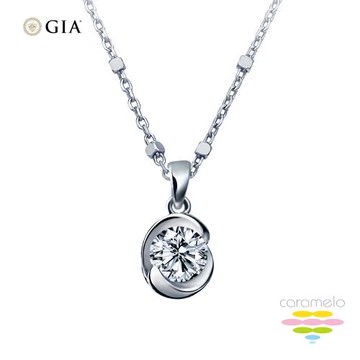 彩糖鑽工坊 GIA 1克拉 天然鑽石 F成色 PT950 白金 玫瑰花鑽石項鍊 (3EX+八心八箭)