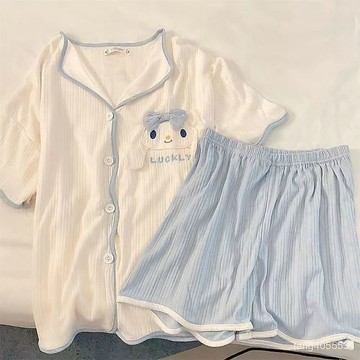 新品上市日係睡衣少女夏天短袖短褲薄款ins卡通可愛大耳狗家居服套裝外穿0520 BTNE