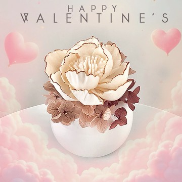 [收禮者自選香氣]【艸弄花藝】鑲邊牡丹-擴香花禮盒(含香氛精油)｜生日禮物 情人節禮物 閨蜜贈禮 紓壓小物 永生花 乾燥花