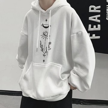 臺灣出貨 男女衕款 印花款 套頭長袖連帽上衣 M-8XL大尺碼 秋冬款 休閒印花上衣 學生上課百搭 情侶出遊搭配秋冬衣服
